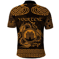 Personalized Denbighshire Sir Ddinbych Polo Shirt Gold Gatehouse Denbigh Castle Celtic-inspired - Wonder Print Shop