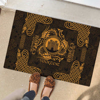 Personalized Denbighshire Sir Ddinbych Rubber Doormat Gold Gatehouse Denbigh Castle Celtic-inspired - Wonder Print Shop