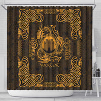 Personalized Denbighshire Sir Ddinbych Shower Curtain Gold Gatehouse Denbigh Castle Celtic-inspired - Wonder Print Shop