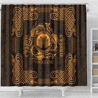 Personalized Denbighshire Sir Ddinbych Shower Curtain Gold Gatehouse Denbigh Castle Celtic-inspired - Wonder Print Shop