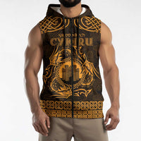 Personalized Denbighshire Sir Ddinbych Sleeveless Zip Hoodie Gold Gatehouse Denbigh Castle Celtic-inspired - Wonder Print Shop