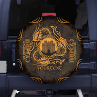 Personalized Denbighshire Sir Ddinbych Spare Tire Cover Gold Gatehouse Denbigh Castle Celtic-inspired - Wonder Print Shop