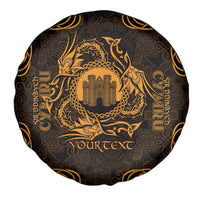 Personalized Denbighshire Sir Ddinbych Spare Tire Cover Gold Gatehouse Denbigh Castle Celtic-inspired - Wonder Print Shop
