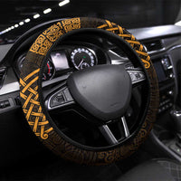 Denbighshire Sir Ddinbych Steering Wheel Cover Gold Gatehouse Denbigh Castle Celtic-inspired - Wonder Print Shop