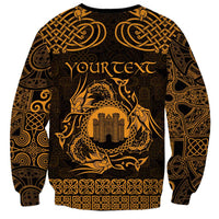 Personalized Denbighshire Sir Ddinbych Sweatshirt Gold Gatehouse Denbigh Castle Celtic-inspired - Wonder Print Shop