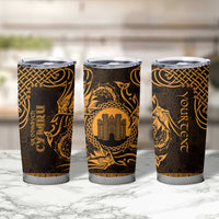 Personalized Denbighshire Sir Ddinbych Tumbler Cup Gold Gatehouse Denbigh Castle Celtic-inspired - Wonder Print Shop