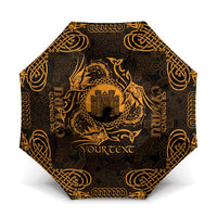 Personalized Denbighshire Sir Ddinbych Umbrella Gold Gatehouse Denbigh Castle Celtic-inspired - Wonder Print Shop