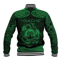 Personalized Denbighshire Sir Ddinbych Baseball Jacket Green Gatehouse Denbigh Castle Celtic-inspired - Wonder Print Shop