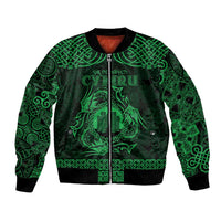 Personalized Denbighshire Sir Ddinbych Bomber Jacket Green Gatehouse Denbigh Castle Celtic-inspired - Wonder Print Shop
