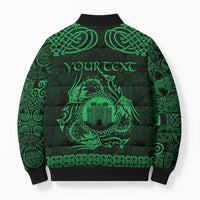 Personalized Denbighshire Sir Ddinbych Bomber Puffer Jacket Green Gatehouse Denbigh Castle Celtic-inspired - Wonder Print Shop