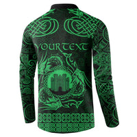 Personalized Denbighshire Sir Ddinbych Button Sweatshirt Green Gatehouse Denbigh Castle Celtic-inspired - Wonder Print Shop