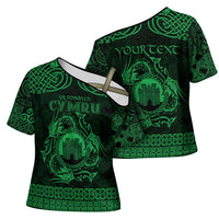 Personalized Denbighshire Sir Ddinbych Cross Shoulder Shirt Green Gatehouse Denbigh Castle Celtic-inspired - Wonder Print Shop