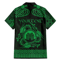 Personalized Denbighshire Sir Ddinbych Family Matching Long Sleeve Bodycon Dress and Hawaiian Shirt Green Gatehouse Denbigh Castle Celtic-inspired - Wonder Print Shop