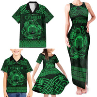 Personalized Denbighshire Sir Ddinbych Family Matching Tank Maxi Dress and Hawaiian Shirt Green Gatehouse Denbigh Castle Celtic-inspired - Wonder Print Shop