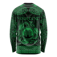 Personalized Denbighshire Sir Ddinbych Long Sleeve Shirt Green Gatehouse Denbigh Castle Celtic-inspired - Wonder Print Shop
