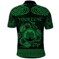 Personalized Denbighshire Sir Ddinbych Polo Shirt Green Gatehouse Denbigh Castle Celtic-inspired - Wonder Print Shop