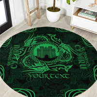 Personalized Denbighshire Sir Ddinbych Round Carpet Green Gatehouse Denbigh Castle Celtic-inspired - Wonder Print Shop