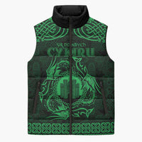 Personalized Denbighshire Sir Ddinbych Sleeveless Puffer Jacket Green Gatehouse Denbigh Castle Celtic-inspired - Wonder Print Shop