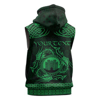 Personalized Denbighshire Sir Ddinbych Sleeveless Zip Hoodie Green Gatehouse Denbigh Castle Celtic-inspired - Wonder Print Shop