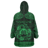 Personalized Denbighshire Sir Ddinbych Wearable Blanket Hoodie Green Gatehouse Denbigh Castle Celtic-inspired - Wonder Print Shop
