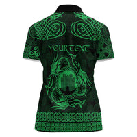 Personalized Denbighshire Sir Ddinbych Women Polo Shirt Green Gatehouse Denbigh Castle Celtic-inspired - Wonder Print Shop