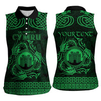 Personalized Denbighshire Sir Ddinbych Women Sleeveless Polo Shirt Green Gatehouse Denbigh Castle Celtic-inspired - Wonder Print Shop
