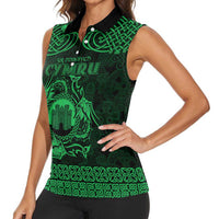Personalized Denbighshire Sir Ddinbych Women Sleeveless Polo Shirt Green Gatehouse Denbigh Castle Celtic-inspired - Wonder Print Shop