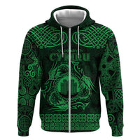 Personalized Denbighshire Sir Ddinbych Zip Hoodie Green Gatehouse Denbigh Castle Celtic-inspired - Wonder Print Shop