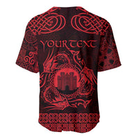 Personalized Denbighshire Sir Ddinbych Baseball Jersey Red Gatehouse Denbigh Castle Celtic-inspired - Wonder Print Shop
