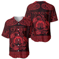 Personalized Denbighshire Sir Ddinbych Baseball Jersey Red Gatehouse Denbigh Castle Celtic-inspired - Wonder Print Shop