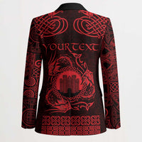 Personalized Denbighshire Sir Ddinbych Blazer Red Gatehouse Denbigh Castle Celtic-inspired - Wonder Print Shop