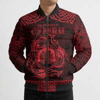Personalized Denbighshire Sir Ddinbych Bomber Puffer Jacket Red Gatehouse Denbigh Castle Celtic-inspired - Wonder Print Shop
