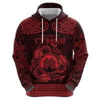 Personalized Denbighshire Sir Ddinbych Hoodie Red Gatehouse Denbigh Castle Celtic-inspired - Wonder Print Shop