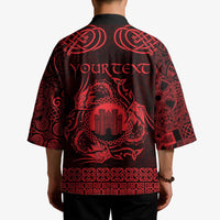Personalized Denbighshire Sir Ddinbych Kimono Red Gatehouse Denbigh Castle Celtic-inspired - Wonder Print Shop