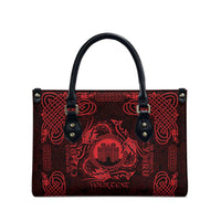 Personalized Denbighshire Sir Ddinbych Leather Bag Red Gatehouse Denbigh Castle Celtic-inspired - Wonder Print Shop