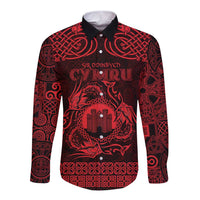 Personalized Denbighshire Sir Ddinbych Long Sleeve Button Shirt Red Gatehouse Denbigh Castle Celtic-inspired - Wonder Print Shop