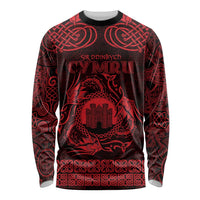 Personalized Denbighshire Sir Ddinbych Long Sleeve Shirt Red Gatehouse Denbigh Castle Celtic-inspired - Wonder Print Shop