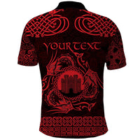 Personalized Denbighshire Sir Ddinbych Polo Shirt Red Gatehouse Denbigh Castle Celtic-inspired - Wonder Print Shop