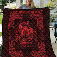 Personalized Denbighshire Sir Ddinbych Quilt Red Gatehouse Denbigh Castle Celtic-inspired - Wonder Print Shop