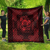 Personalized Denbighshire Sir Ddinbych Quilt Red Gatehouse Denbigh Castle Celtic-inspired - Wonder Print Shop