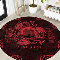 Personalized Denbighshire Sir Ddinbych Round Carpet Red Gatehouse Denbigh Castle Celtic-inspired - Wonder Print Shop