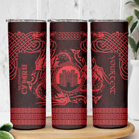 Personalized Denbighshire Sir Ddinbych Skinny Tumbler Red Gatehouse Denbigh Castle Celtic-inspired - Wonder Print Shop