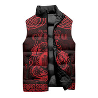 Personalized Denbighshire Sir Ddinbych Sleeveless Puffer Jacket Red Gatehouse Denbigh Castle Celtic-inspired - Wonder Print Shop