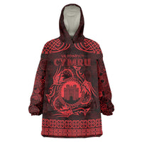 Personalized Denbighshire Sir Ddinbych Wearable Blanket Hoodie Red Gatehouse Denbigh Castle Celtic-inspired - Wonder Print Shop