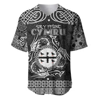 Personalized Flintshire Sir y Fflint Baseball Jersey Black Four Choughs Celtic-inspired - Wonder Print Shop
