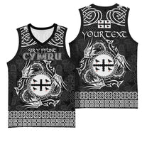 Personalized Flintshire Sir y Fflint Basketball Jersey Black Four Choughs Celtic-inspired - Wonder Print Shop