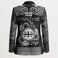 Personalized Flintshire Sir y Fflint Blazer Black Four Choughs Celtic-inspired - Wonder Print Shop