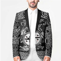 Personalized Flintshire Sir y Fflint Blazer Black Four Choughs Celtic-inspired - Wonder Print Shop