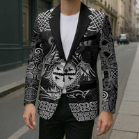 Personalized Flintshire Sir y Fflint Blazer Black Four Choughs Celtic-inspired - Wonder Print Shop