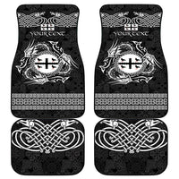 Personalized Flintshire Sir y Fflint Car Mats Black Four Choughs Celtic-inspired - Wonder Print Shop